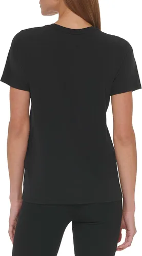 Miniatura 3 de DKNY Camiseta de mujer con cuello redondo y logotipo a rayas