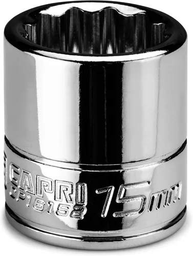 Capri Tools CP16152 Enchufe poco profundo de 0.591 in, 1/4 pulg. Drive, 12 puntos, métrico