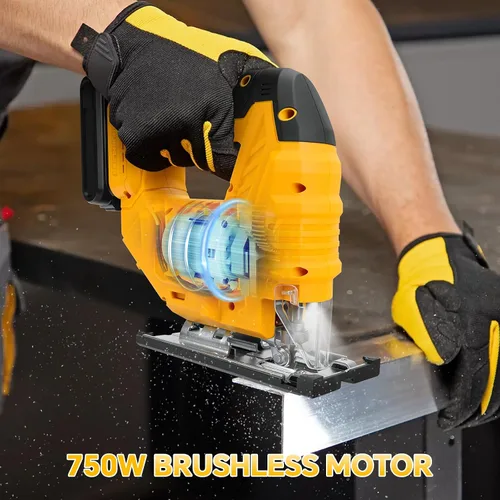 Miniatura 3 de Sierra de calar inalámbrica para batería Dewalt de 20 V, rompecabezas sin escobillas con luz LED, 7 velocidades variables, cortes biselados de 45°
