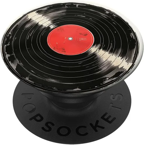 Miniatura 8 de Reproductor de discos de vinilo rojo coleccionista de vinilo retro amante de la música PopSockets PopWallet para MagSafe