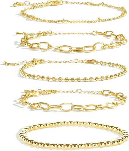 Miniatura 152 de Long tiantian Pulsera de oro gruesa para mujer, pulseras de oro delicadas, pulseras para mujer, pulseras apilables de eslabones de cadena
