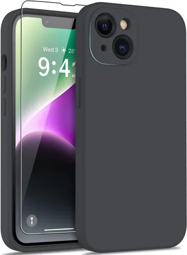Miniatura 27 de DEENAKIN Funda compatible con iPhone 14 Plus con protector de pantalla, funda mejorada para cámara, goma de gel de silicona suave probada contra