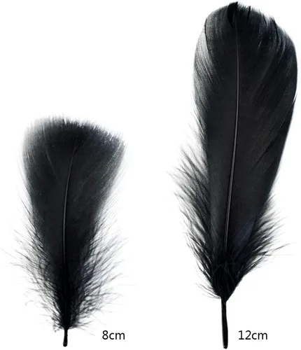 Miniatura 2 de obmwang 100 plumas de ganso naturales de 3.1-4.7 in para manualidades, bodas, fiestas, decoración del hogar, color negro