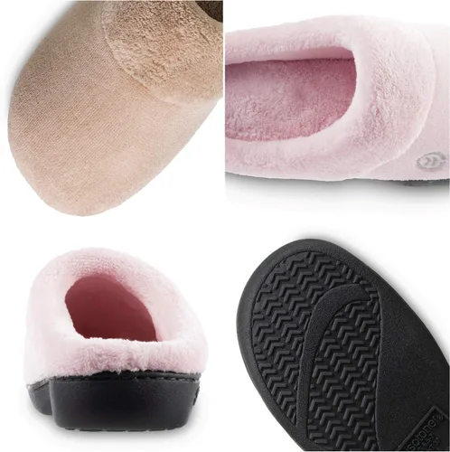 Miniatura 6 de isotoner Pantuflas de rizo con capucha para mujer con espuma viscoelástica suave, soporte de arco cómodo y suela para interiores y exteriores