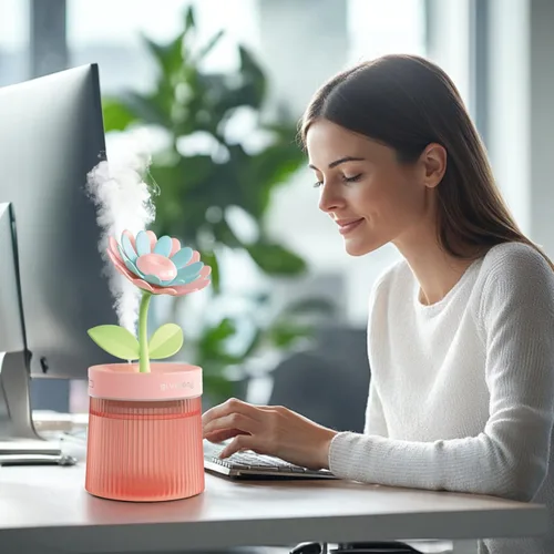 Miniatura 6 de Mini Humidificador Lindo 320mL de Niebla Fría con 2 Modos de Niebla, para Hogar/Guardería/Oficina, Mini Humidificador Portátil de Aire, mini Verde