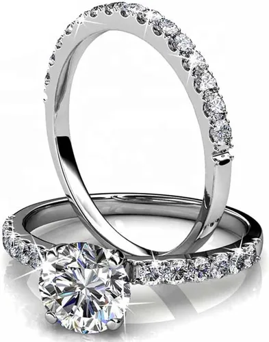 Miniatura 6 de Diamond Jewelry - Anillo de plata de ley 925 con moissanita creada en 3 quilates para mujer, anillo de compromiso de boda con acabado de oro rosa