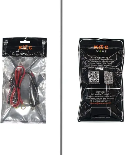 Miniatura 3 de Cable de extensión para encendedor de cigarrillos macho a anillo tórico - Cable de extensión de 3 pies 12 V/24 V para encendedor de cigarrillos