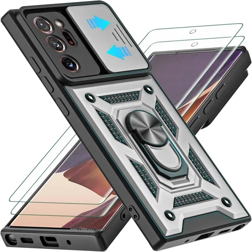 Miniatura 18 de Funda para Galaxy Note 20 Ultra, con protector de pantalla de TPU flexible autorreparable [2 unidades] y cubierta de cámara deslizante, soporte