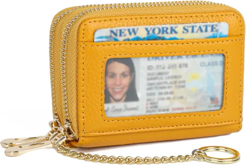 Miniatura 13 de imeetu - Tarjetero RFID, Estuche para Tarjetas de Negocios de Cuero Genuino, Cartera con Bloqueo RFID para Mujeres y Hombres