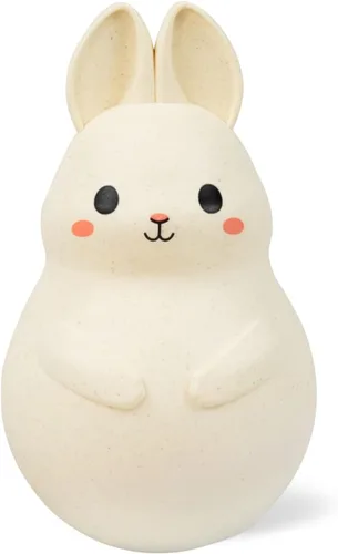 Tiger Tribe: Roly Poly - Conejito - Silicona suave, bioplástico ecológico, sonido parpadeante, juguete sensorial relajante, bebé y bebé a partir de
