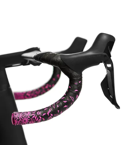 Miniatura 2 de SUPACAZ Bike BARTAPE, Super Sticky Kush, Star Fading, NEON Pink Plus ANO Pink Plugs