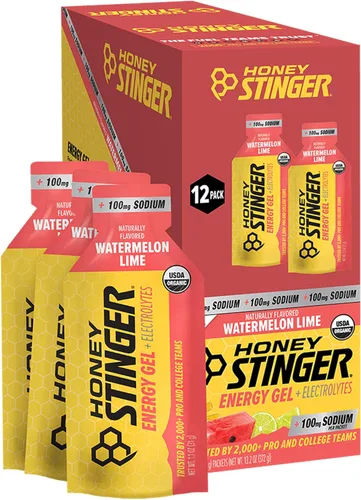 Miniatura 12 de Honey Stinger Gold Energy Gel, sin gluten y sin cafeína, para ejercicio, correr y rendimiento, nutrición deportiva para el hogar y el gimnasio, pre