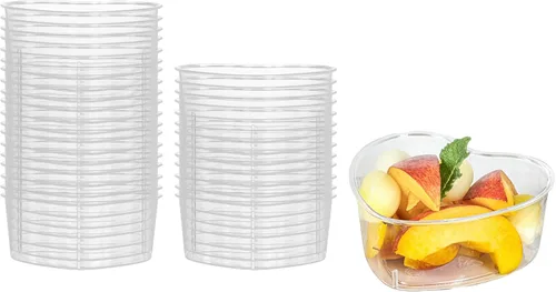 Miniatura 5 de Restaurantware Vasos de postre de 5 onzas, 100 mini tazas desechables para aperitivos, diseño redondo en espiral, tazas de plástico transparente