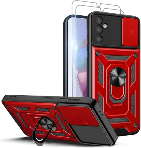 Miniatura 32 de Funda para teléfono Galaxy A06 4G: con protector de pantalla de 2 piezas, cubierta deslizante para cámara y soporte multiángulo para Samsung Galaxy