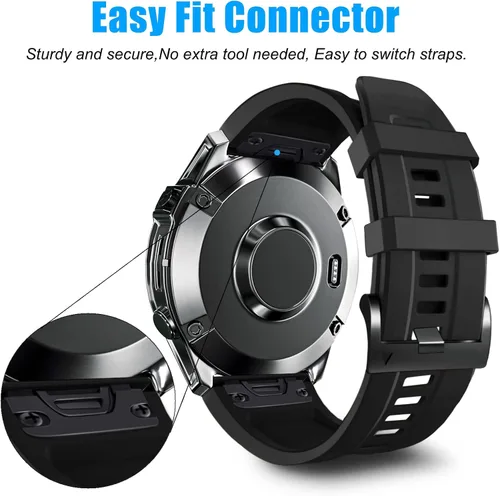 Miniatura 3 de ZPJPPLX 1.024 in compatible con Garmin Fenix 8 AMOLED 2.008 in/8Pro/7X Pro/6X Pro/7X/6X/5X Plus/5X, correa de reloj de silicona para Descent Mk2i