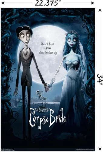 Miniatura 3 de Tim Burton's The Corpse Bride - Póster de pared de una hoja, 22.37 x 34.00 pulgadas, paquete de póster y montaje