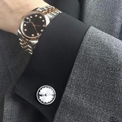 Miniatura 9 de HAWSON Gemelos para hombre con juego de tachuelas de camisa de 4/6 piezas, caja de regalo, joyería para hombre o accesorios para boda, fiesta
