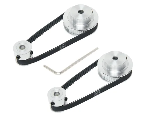 Miniatura 7 de Juego de 2 piezas 2GT Polea de distribución de aluminio 20 y 36 dientes 5 mm de orificio Rueda sincrónica con 2 piezas Longitud de 200 mm, ancho