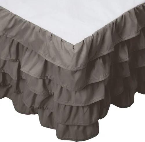Miniatura 12 de Elegant Comfort Leila Collection - Falda de cama con múltiples volantes, 1500 hilos por pulgada cuadrada, calidad egipcia, con volantes antipolvo