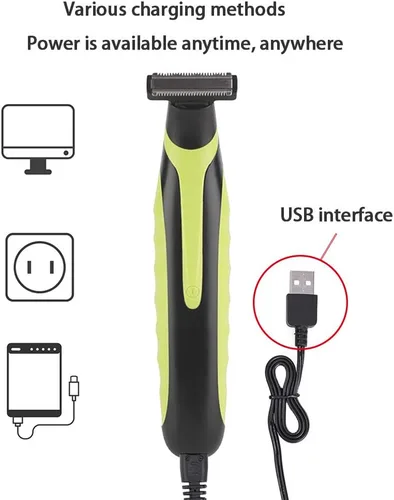 Miniatura 4 de INVODA Afeitadora eléctrica y recortadora de barba para hombre, afeitadora recargable en húmedo y seco con 3 protectores de precisión, protector