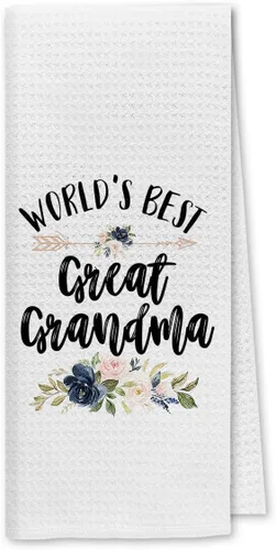 Dibor Las Mejores Toallas de Cocina Florales de la Abuela del Mundo, Toalla de Mano, Paño de Cocina, Toalla de Cocina Decorativa y Absorbente para