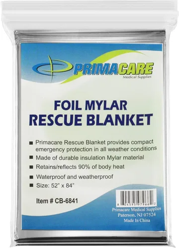 Miniatura 6 de Primacare HB-10 - Mantas térmicas de Mylar de emergencia, paquete de 10, 84 x 52 pulgadas, color plateado, reflectante, impermeable, retiene el 90%
