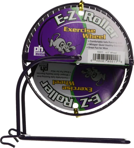 Prevue Pet Products SPV90011 Juguete de rueda de ratón de malla de alambre para animales pequeños, 4-1/2 pulgadas, los colores varían