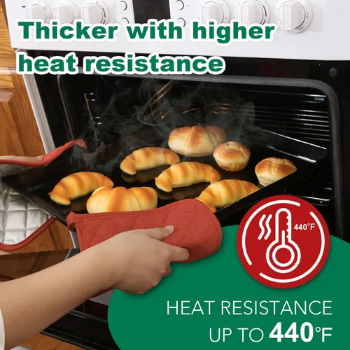 Miniatura 4 de Joyhalo Paquete de 6 agarraderas para ollas de cocina, agarradera de horno de algodón con gran resistencia al calor, almohadillas térmicas Especias