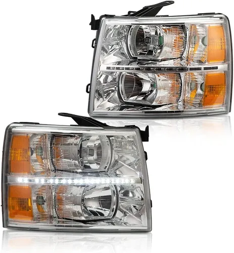 Miniatura 13 de G-PLUS Conjunto de faros, compatible con Chevy Silverado 2007 2008 2009 2010 2011 2012 2013 2014 Chevy Silverado parachoques faro, lente