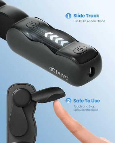Miniatura 6 de Gaiatop Ventilador de mano portátil, 3 velocidades recargable por USB, pequeñas nubes lindas, mini abanicos deslizantes, bolsillo de maquillaje