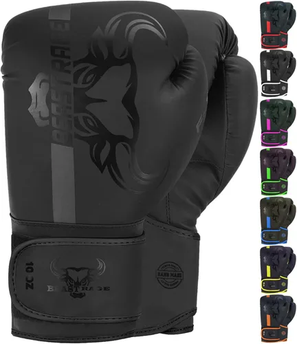 BEAST RAGE Guantes de boxeo Muay Thai Kickboxing MMA Bolsa de Lucha Entrenamiento Golpe Entrenamiento Hombres Mujeres Sparring Fitness Mitones