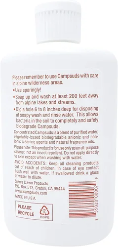 Miniatura 7 de Sierra Dawn Campsuds Biodegradable Camping Soap with Insect Deterrent Citronella, Lavender, Peppermint Oils - Camp Dish Soap, Shampoo, Body Wash