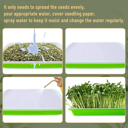Miniatura 5 de Paquete de 6 bandejas de germinación de semillas con orificios de drenaje, kit de bandeja de germinación de semillas sin BPA, kit de cultivo