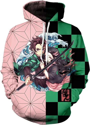 Miniatura 3 de NHPMRW Conjunto de sudadera con capucha y sudadera de anime para hombre y mujer, estampado 3D
