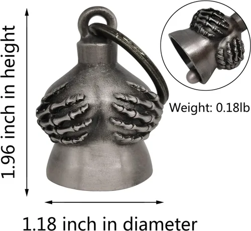 Miniatura 5 de Campana de motocicleta con colgador para motociclista, campanas de motociclista de buena suerte y accesorios de motocicleta, campana de la suerte