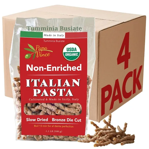 Papa Vince Pasta no enriquecida: no fortificada, sin ácido fólico, vitamina B de origen natural, hecha en Italia, grano antiguo, secado lento, corte