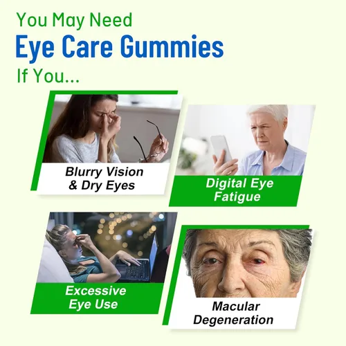 Miniatura 4 de Vitaminas para los ojos Gomitas de luteína y zeaxantina, suplementos de salud ocular sin azúcar con arándano, astaxantina, apoyan la luz azul