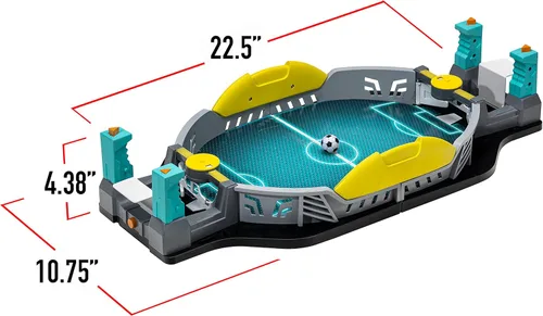 Miniatura 8 de Franklin Sports Mini juego de tiro de fútbol de mesa - Juego de mesa de fútbol estilo arcade para todas las edades- Marcador LED electrónico