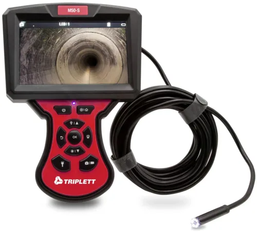 Miniatura 8 de Triplett BR350 Videoscopio de alta definición con vista frontal y lateral con cámaras duales impermeables de 5mm y pantalla LCD a color de 5