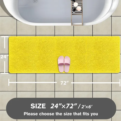 Miniatura 301 de Alfombra de baño pequeña de 12 x 18 pulgadas, lavable y absorbente, antideslizante, alfombra de baño de felpilla gruesa y suave para baño, ducha