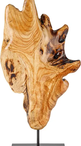 Escultura irregular de madera de raíz tallada a mano, escultura abstracta de pie para decoración del hogar, estatua de mesa con borde natural