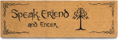 Miniatura 10 de MAINEVENT Felpudo con texto en inglés "Speak Friend and Enter", 30 x 17 pulgadas, Mercancía de Trilogía, Felpudo de Bienvenida para Exteriores
