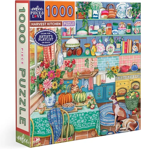 Miniatura 22 de eeBoo Rompecabezas de cocina de lavanda de 1000 piezas, rompecabezas cuadrado para adultos con referencia de imagen, piezas brillantes y duraderas