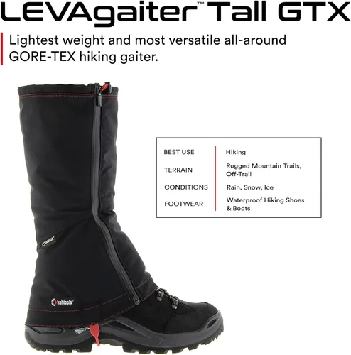 Miniatura 2 de Kahtoola LEVAgGaiter - Polainas altas GTX, impermeables, protección Gore-TEX para zapatos y botas para montañismo, senderismo fuera de pista