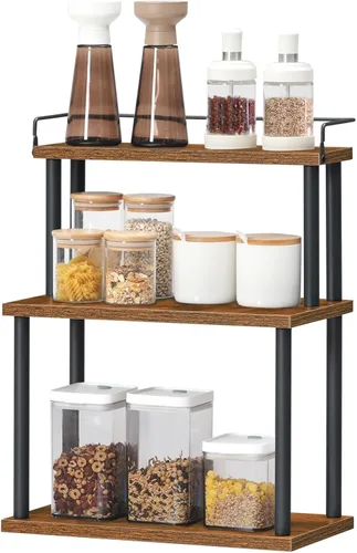 Miniatura 8 de HOOBRO Organizador de encimera de cocina, estante de esquina movible, organizador de almacenamiento de escritorio para encimera, escritorio