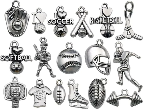 Miniatura 6 de 3.53 oz (60 unidades) al por mayor de lotes a granel de Navidad de animales de alce y ciervos para fabricación de joyas, dijes mezclados de metal