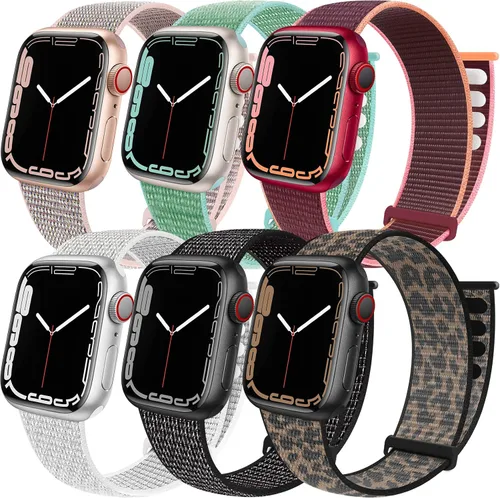 Miniatura 16 de Paquete de 6 correas deportivas compatibles con Apple Watch de 1.496 in 1.575 in 1.614 in 1.654 in 1.732 in 1.772 in 1.811 in 1.929 in para iWatch