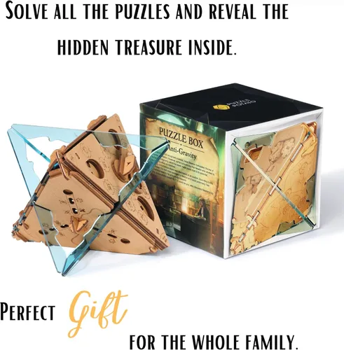 Miniatura 6 de Caja de rompecabezas antigravedad PUZZLE POTATO - Rompecabezas 3D para cerebro para adultos - Cofre del tesoro de madera - Caja de rompecabezas