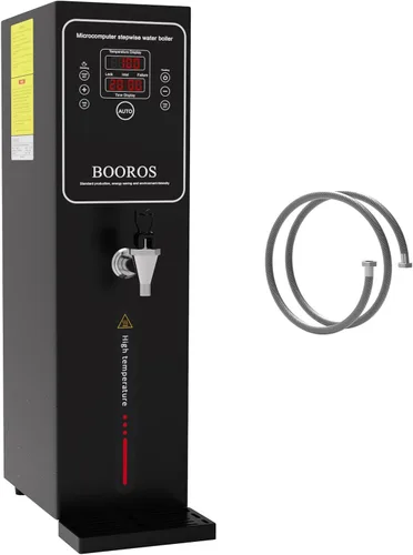 BOOROS Dispensador de agua caliente comercial, dispensador de agua caliente negro, para encimera, caldera de agua caliente comercial de 15 L,