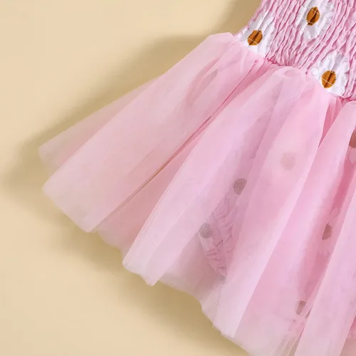 Miniatura 6 de Ropa de verano para bebé recién nacida, sin mangas, con estampado de margaritas, vestido de princesa con diadema